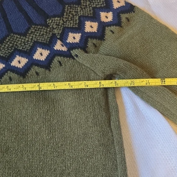 Green and Navy Patterned Sweater - Picture 4 of 6